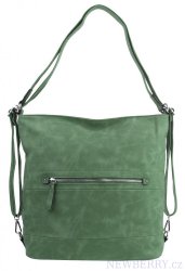 Vek dmska kabelka cez rameno / batoh zelen