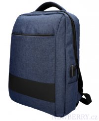 Modr batoh pro notebook 15,6 palce, USB, UNI